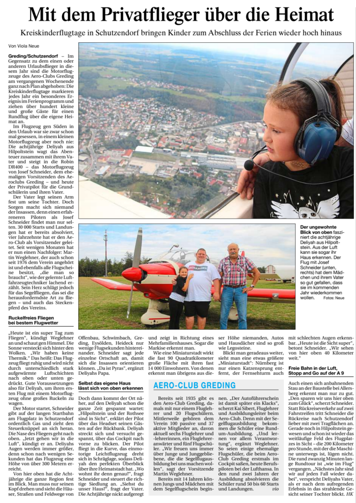 Kinderrundflugtage - Artikel